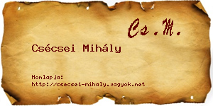 Csécsei Mihály névjegykártya